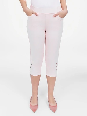 Pull-on denim capri