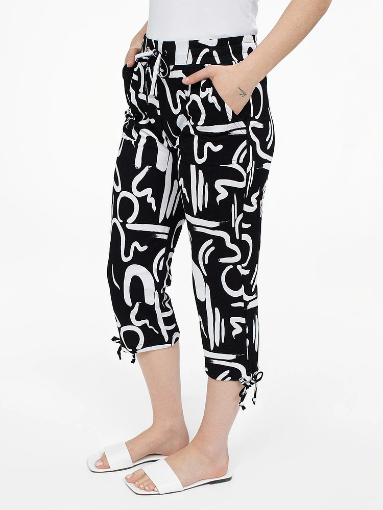 Straight casual pull-on capri - Petite