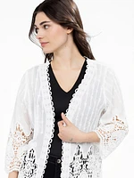 3/4-sleeve semi-fitted cardigan