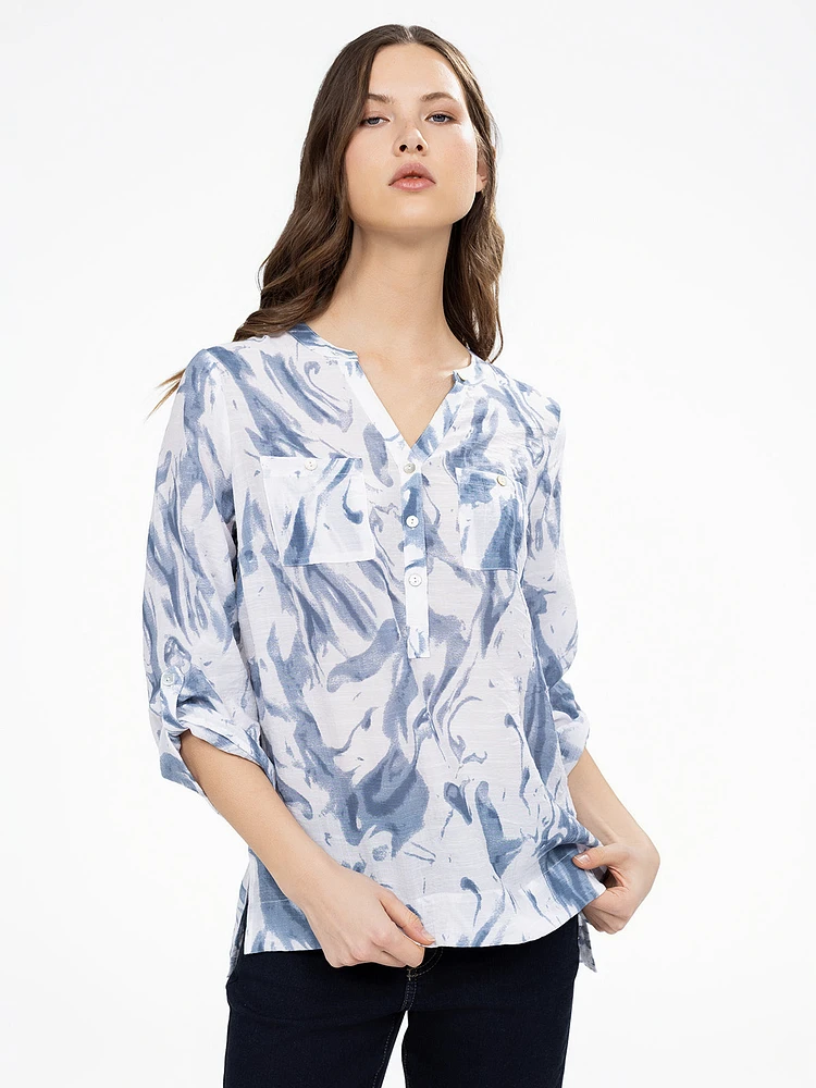 Blouse ample à manches 3/4