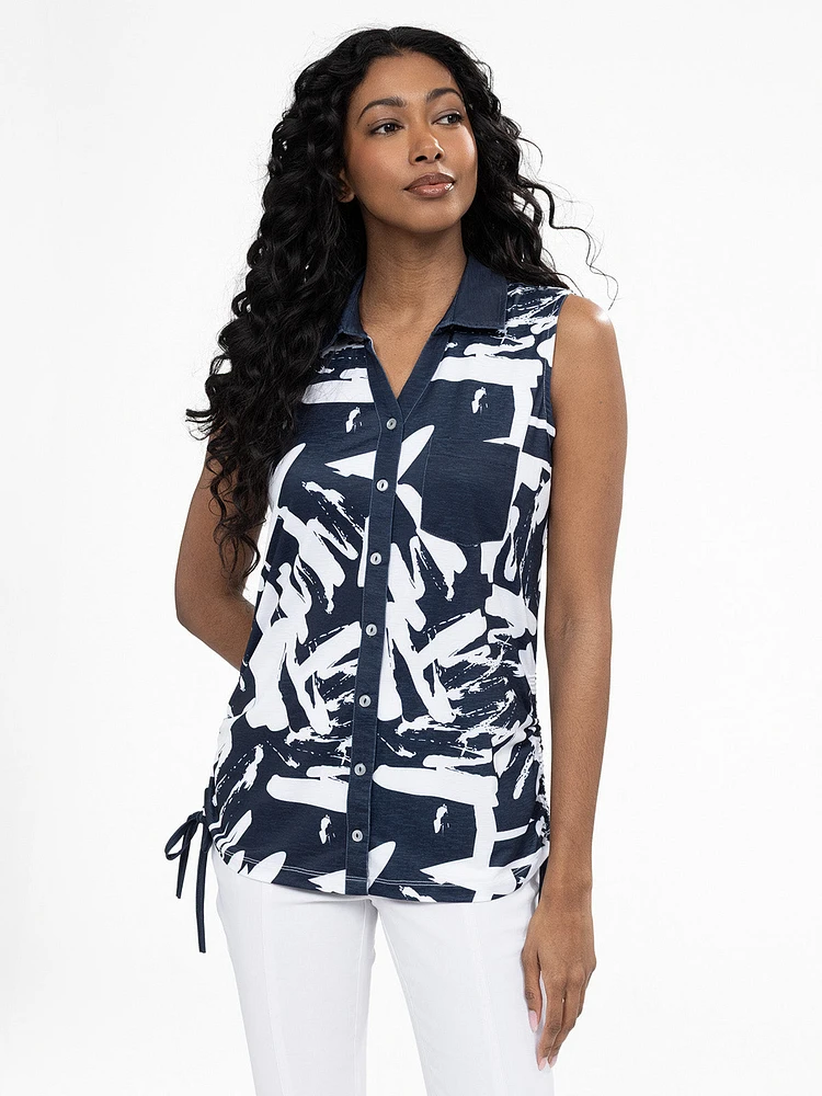 Sleeveless semi-fitted tunic