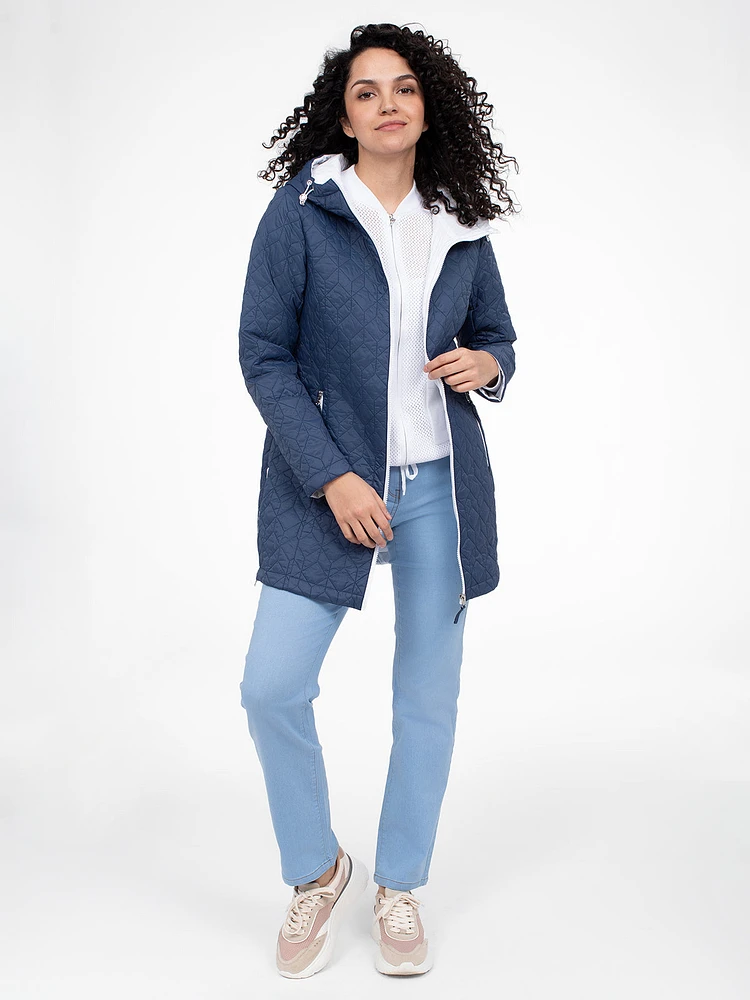 Semi-fitted mid-calf coat