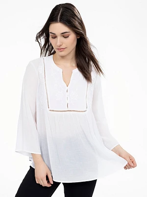Blouse ample à manches 3/4