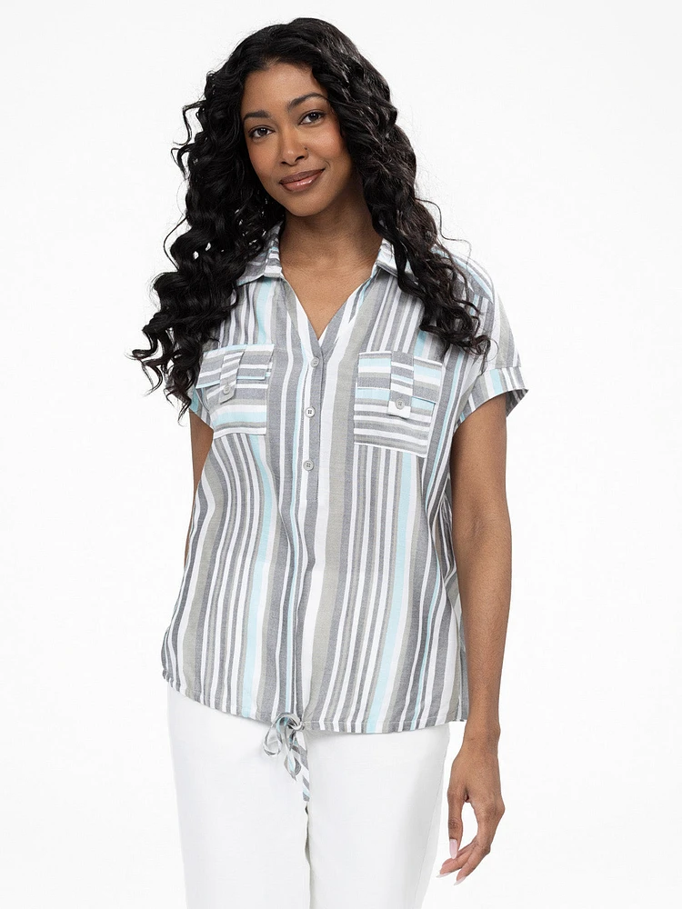 Short-sleeve loose blouse