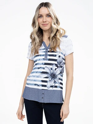 T-shirt semi-ajusté à manches courtes
