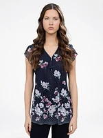 Short-sleeve semi-fitted tunic