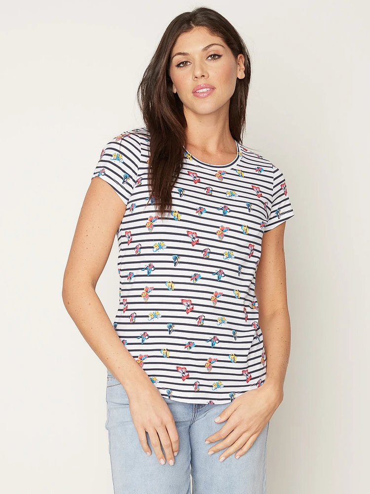 Short-sleeve semi-fitted t-shirt