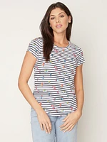 Short-sleeve semi-fitted t-shirt