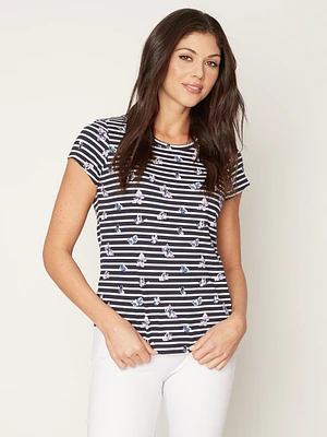 Short-sleeve semi-fitted t-shirt