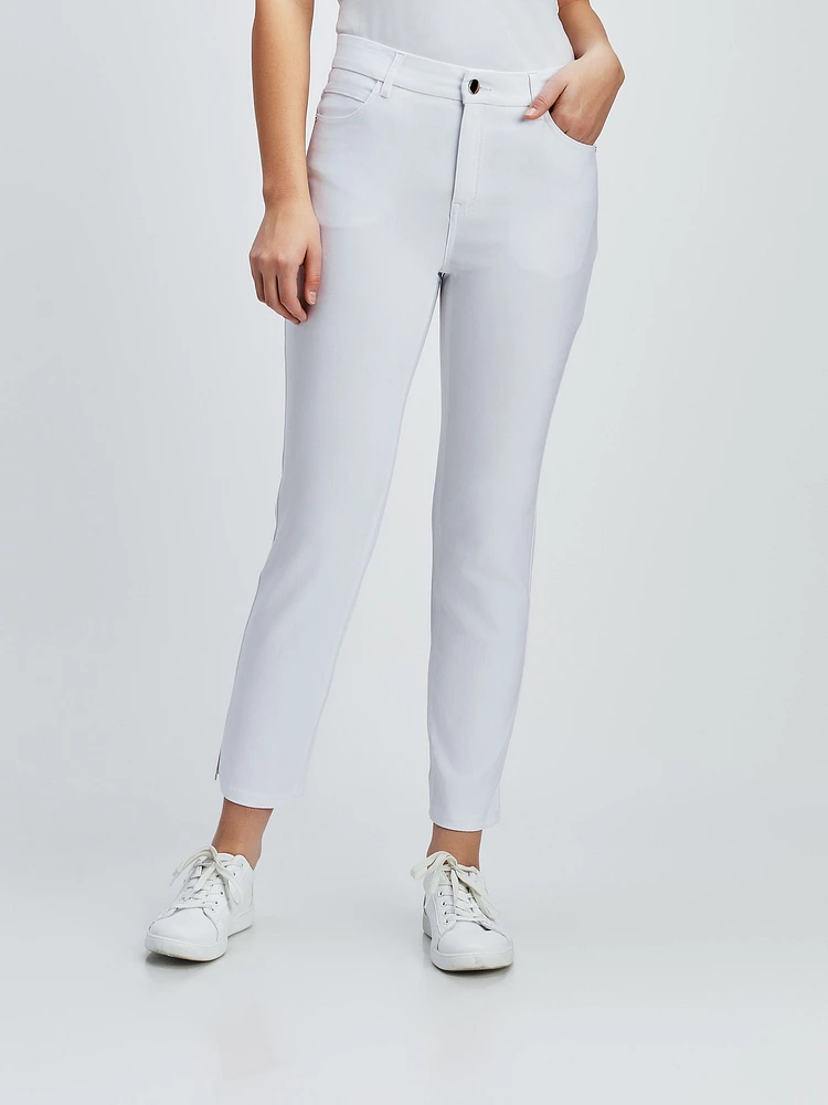 Straight semi-fitted ankle pant