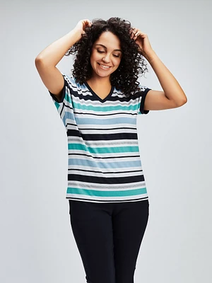 Short-sleeve semi-fitted t-shirt