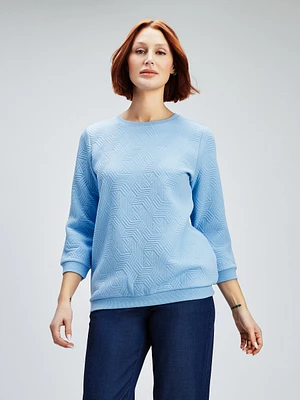 3/4-sleeve semi-fitted t-shirt