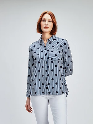 Long-sleeve tunic with buttons