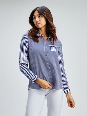 Long-sleeve tunic with buttons