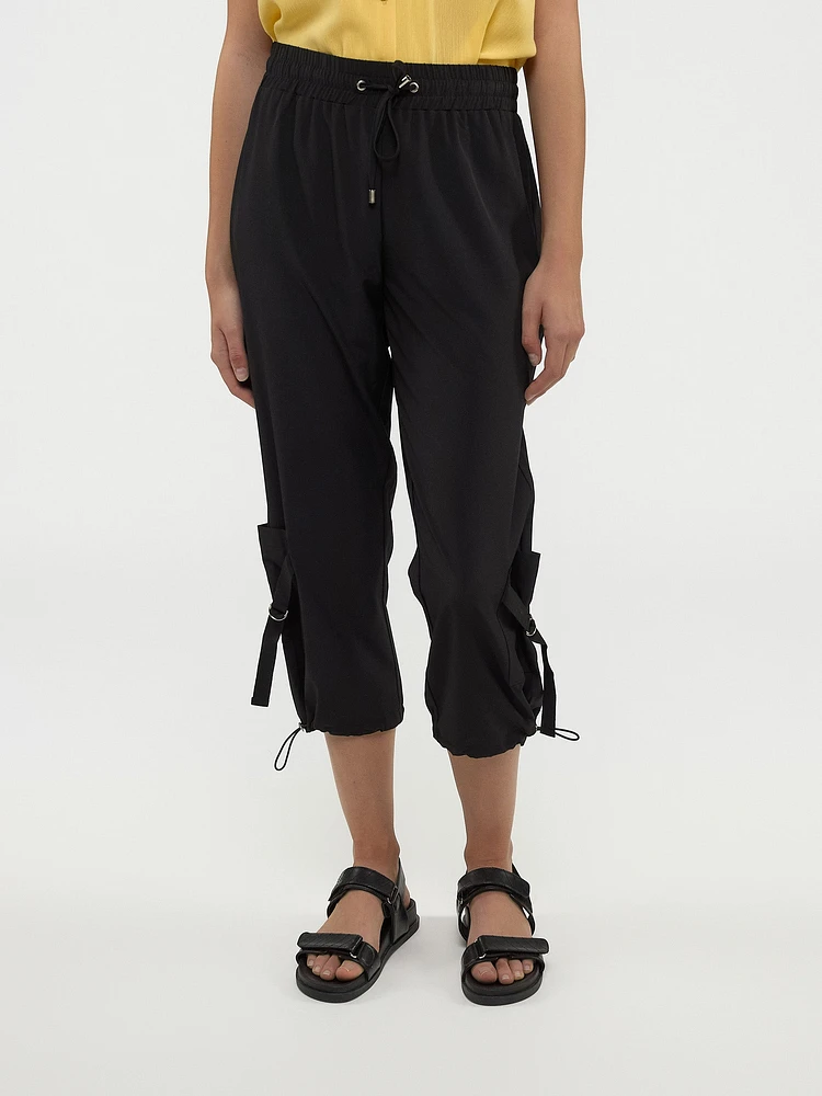 Wide-leg casual pull-on capri