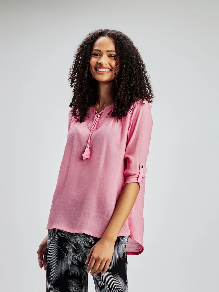 3/4-sleeve tunic