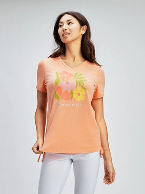 Short-sleeve semi-fitted tunic