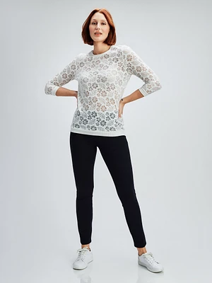 3/4-sleeve semi-fitted t-shirt