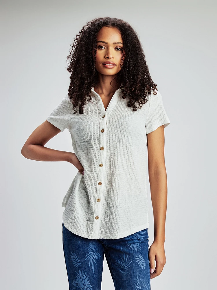 Blouse à manches courtes avec boutons