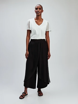 Flared casual pull-on pant