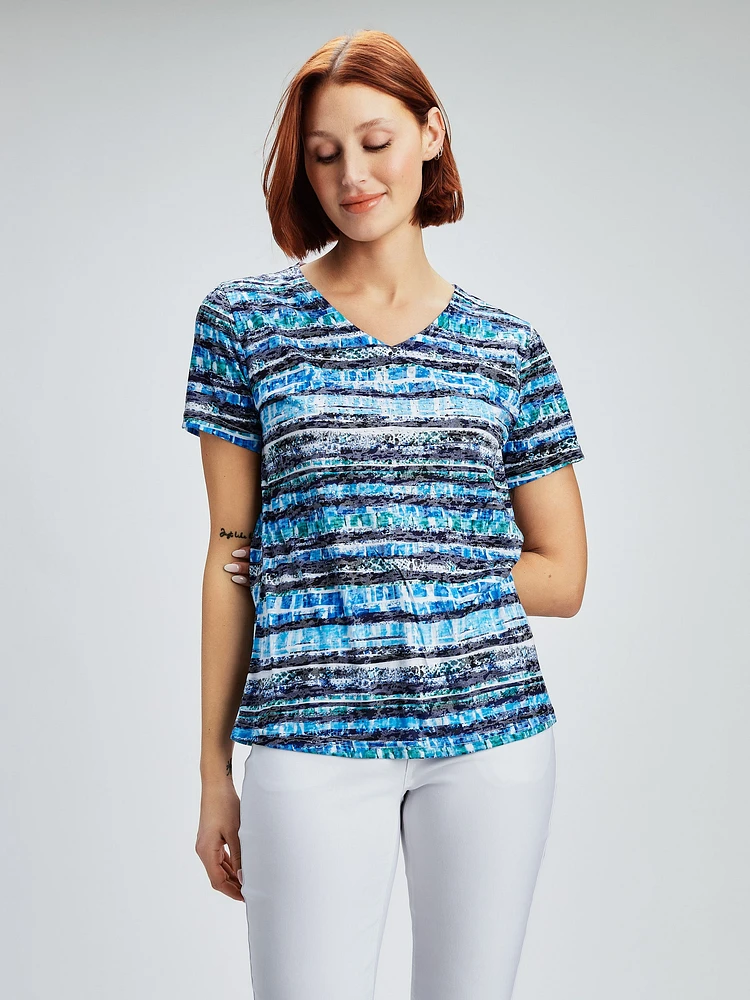 Short-sleeve semi-fitted t-shirt