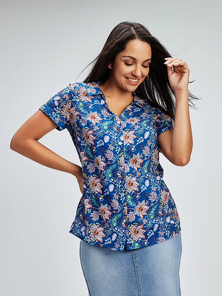 Blouse à manches courtes avec boutons