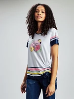 Short-sleeve semi-fitted tunic