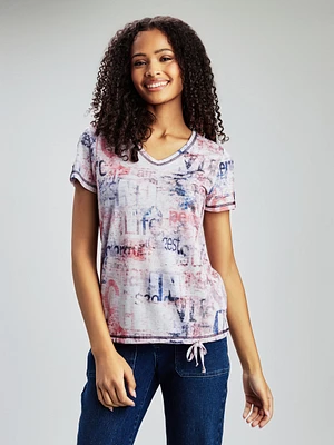 Short-sleeve semi-fitted tunic