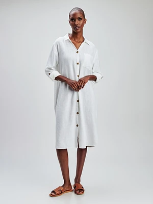 Long-sleeve tunic with buttons