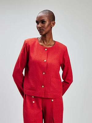 Long-sleeve semi-fitted vest