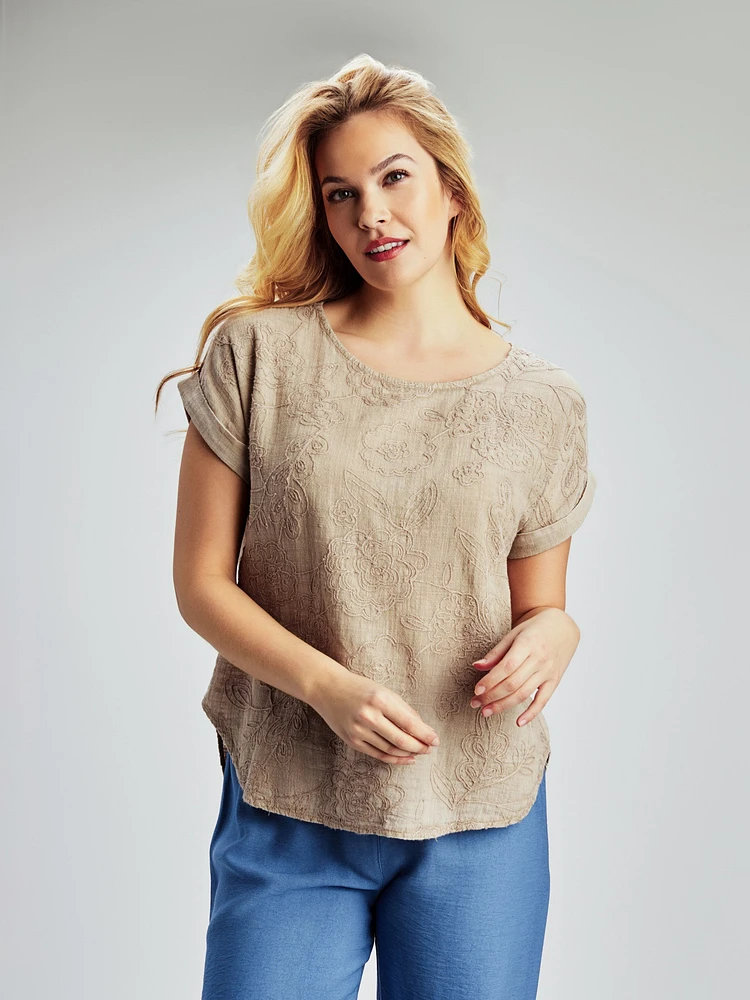 Blouse ample à manches courtes