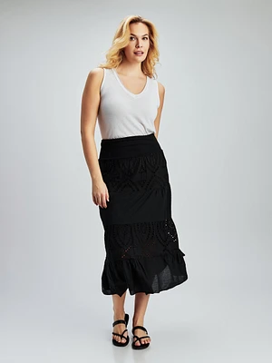 Mid-calf flared skirt