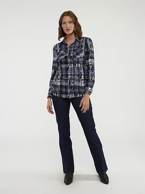 Blouse semi-ajustée à manches longues avec boutons