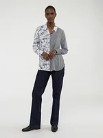 Long-sleeve semi-fitted blouse with buttons