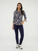 Blouse semi-ajustée à manches 3/4 avec boutons