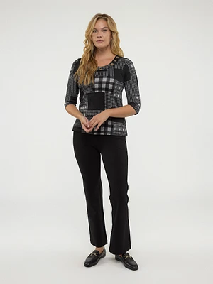 3/4-sleeve semi-fitted t-shirt