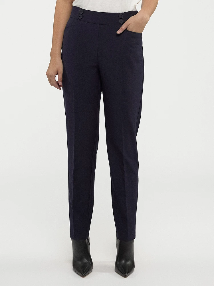 Straight semi-fitted pull-on dress pant - Petite