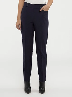 Pantalon habillé droit semi-ajusté à enfiler - Petite