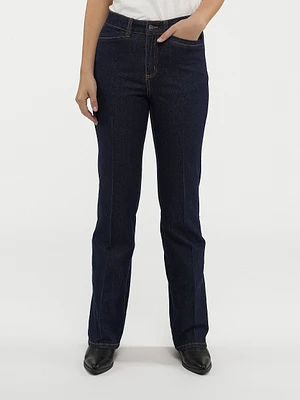 Wide-leg semi-fitted jean