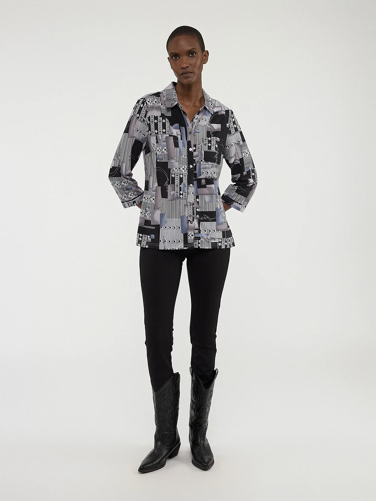 Blouse à manches 3/4 avec boutons