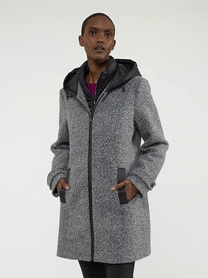Semi-fitted mid-thigh coat
