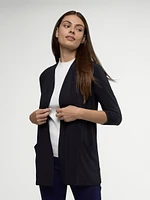 Long-sleeve semi-fitted knit vest