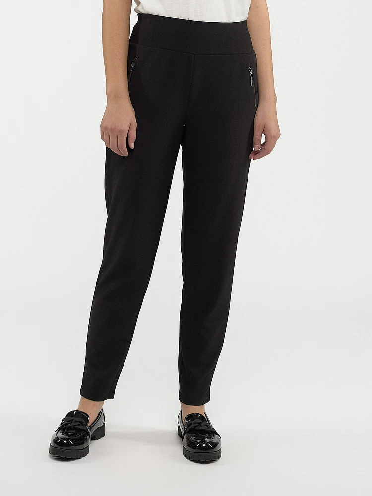 Pantalon droit décontracté à enfiler