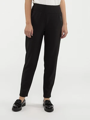 Pantalon droit décontracté à enfiler