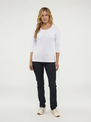 3/4-sleeve semi-fitted t-shirt