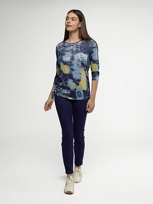 3/4-sleeve semi-fitted tunic