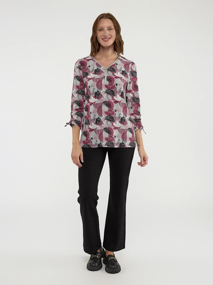 3/4-sleeve semi-fitted tunic