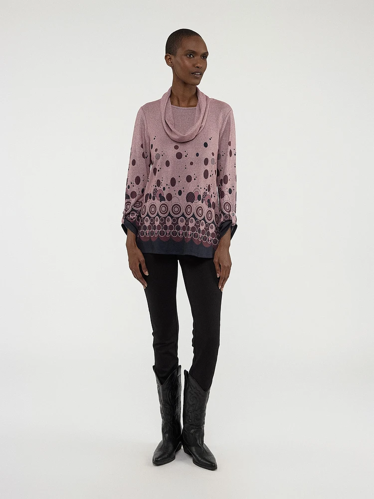 Tunique en tricot semi-ajustée à manches longues