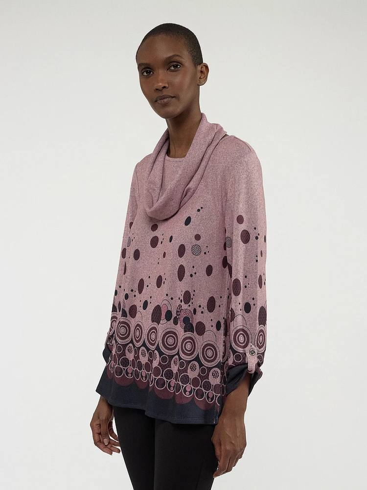 Tunique en tricot semi-ajustée à manches longues