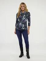 3/4-sleeve semi-fitted fooler tunic